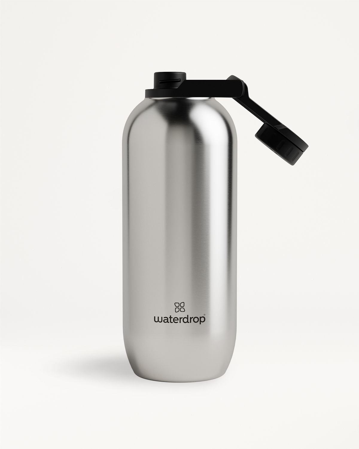 All-Purpose Thermo · Swing Lid, silberne vakuumisolierte Trinkflasche.