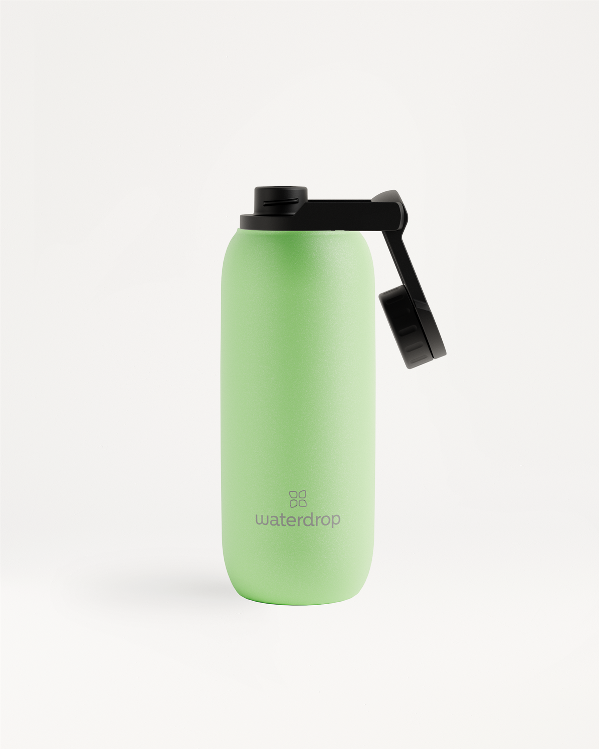 All-Purpose Thermo · Swing Lid Flasche, grün, mit schwarzem Griff.