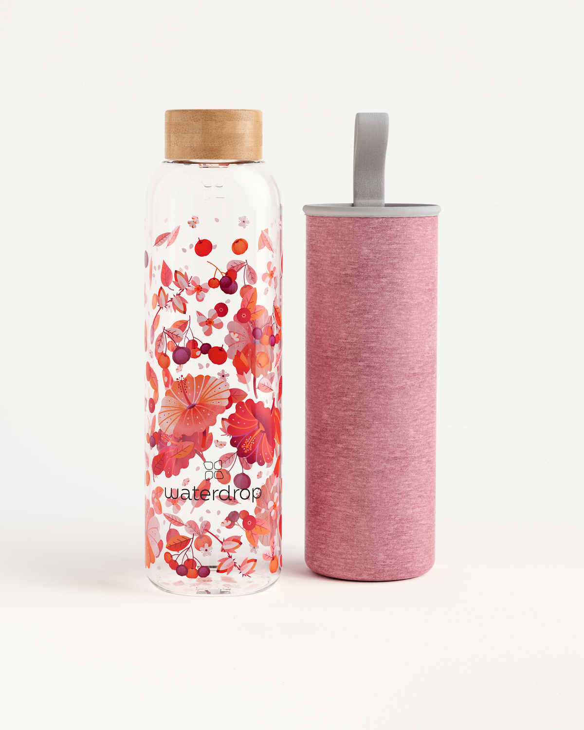 Edition Glass Borosilikatflasche, Nahaufnahme, Zylinderform.
