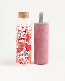 Edition Glass Borosilikatflasche, Nahaufnahme, Zylinderform.