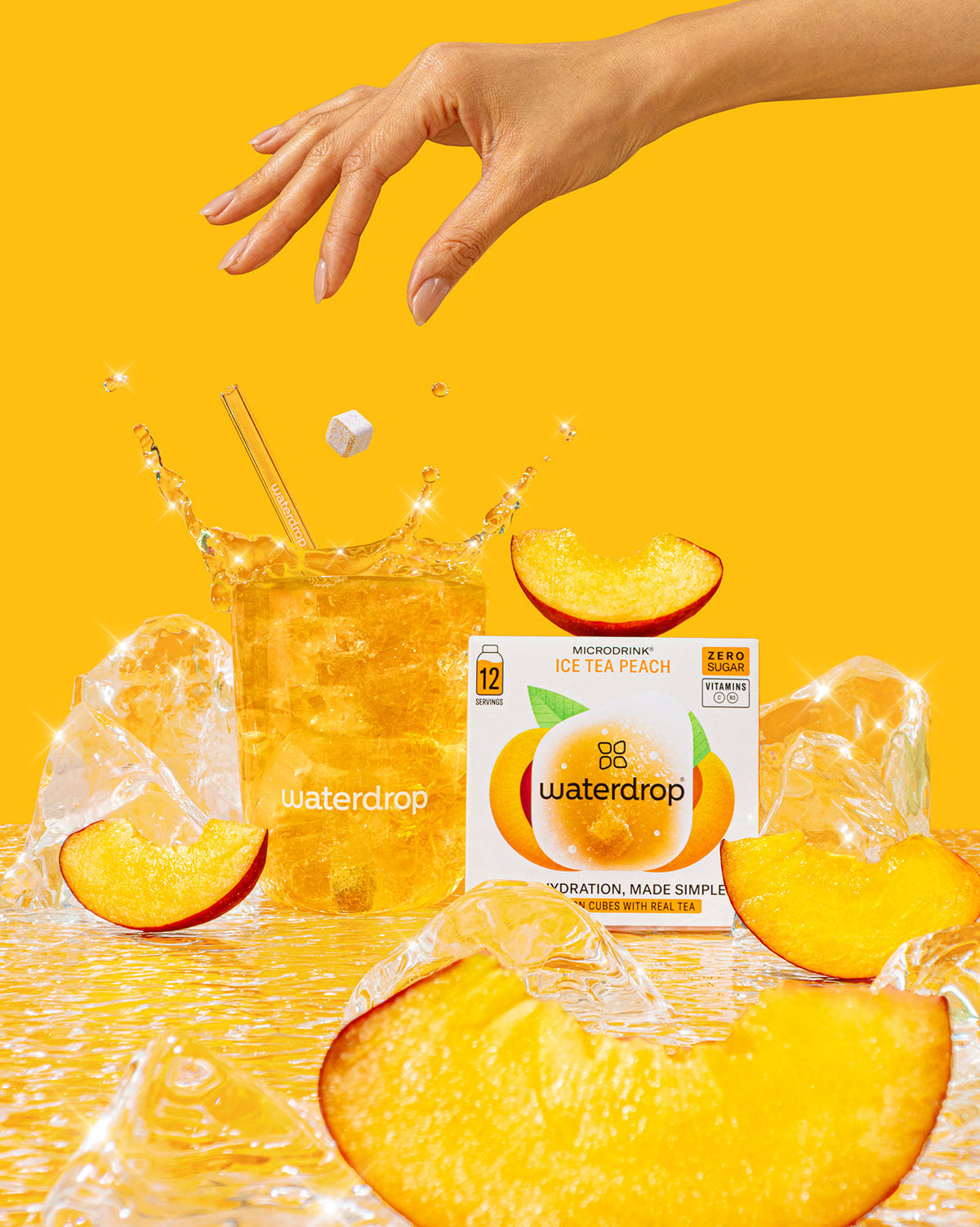 Starter Set Explorer Thermo Tumbler mit Ice Tea Peach Microdrink und Pfirsich.