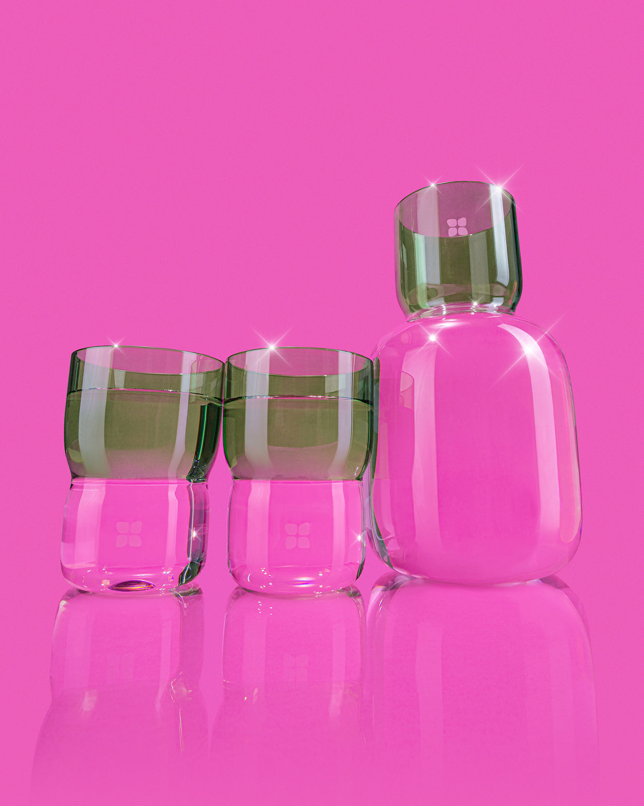 Curved Glasses: modern borosilicate glassware set, sleek and stackable.